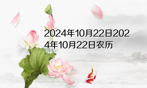 2024年10月22日2024年10月22日农历