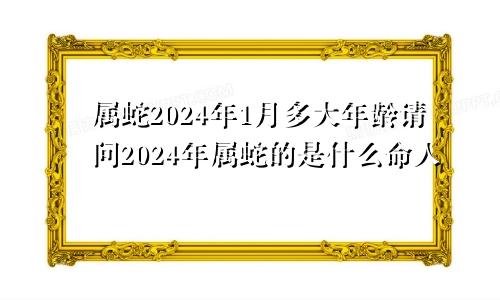 属蛇2024年1月多大年龄请问2024年属蛇的是什么命人
