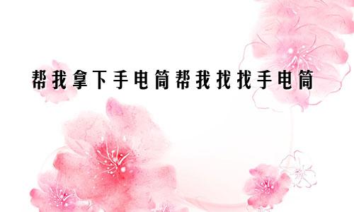 帮我拿下手电筒帮我找找手电筒