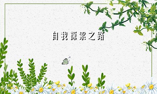 自我探索之路