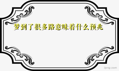 梦到了很多路意味着什么预兆
