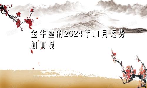 金牛座的2024年11月运势如何呢