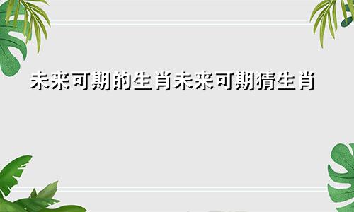 未来可期的生肖未来可期猜生肖