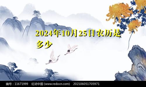 2024年10月25日农历是多少