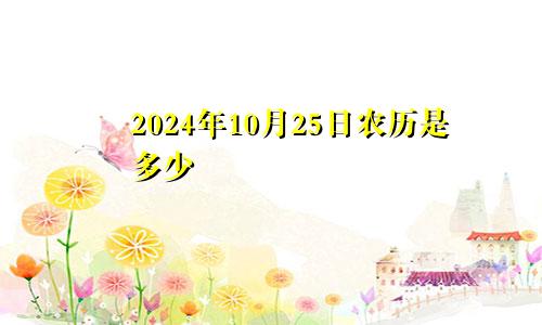 2024年10月25日农历是多少