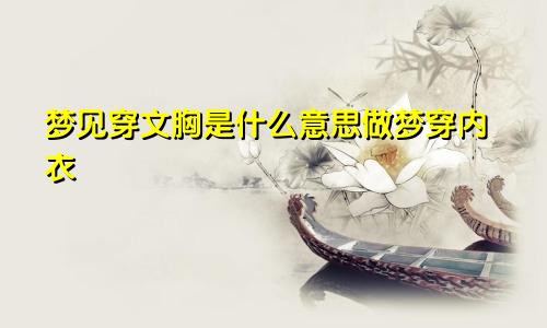 梦见穿文胸是什么意思做梦穿内衣