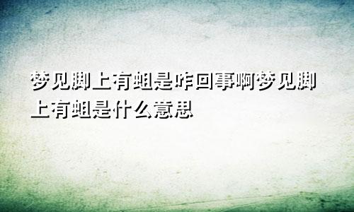 梦见脚上有蛆是咋回事啊梦见脚上有蛆是什么意思