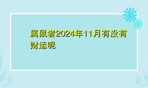 属鼠者2024年11月有没有财运呢